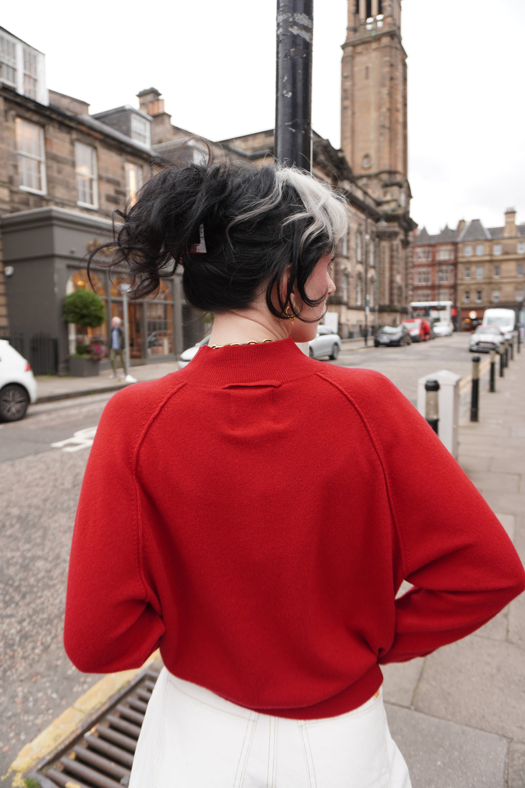 Exposed Raglan Crew - Poppy