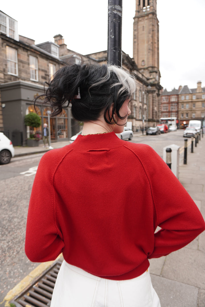 Exposed Raglan Crew - Poppy