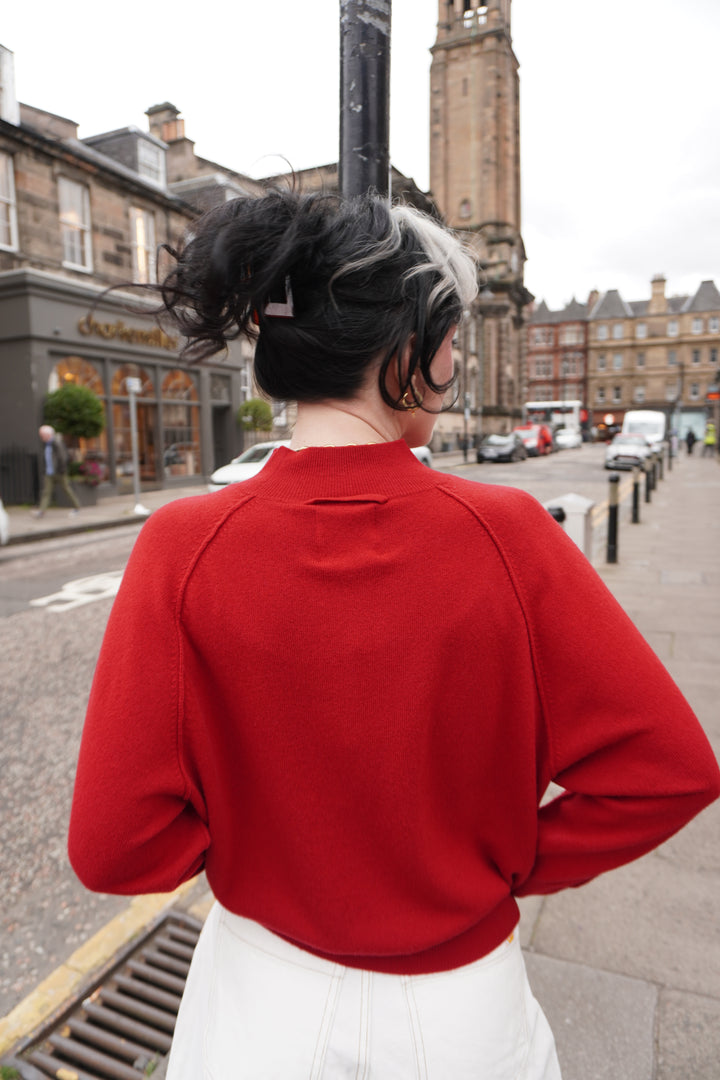 Exposed Raglan Crew - Poppy