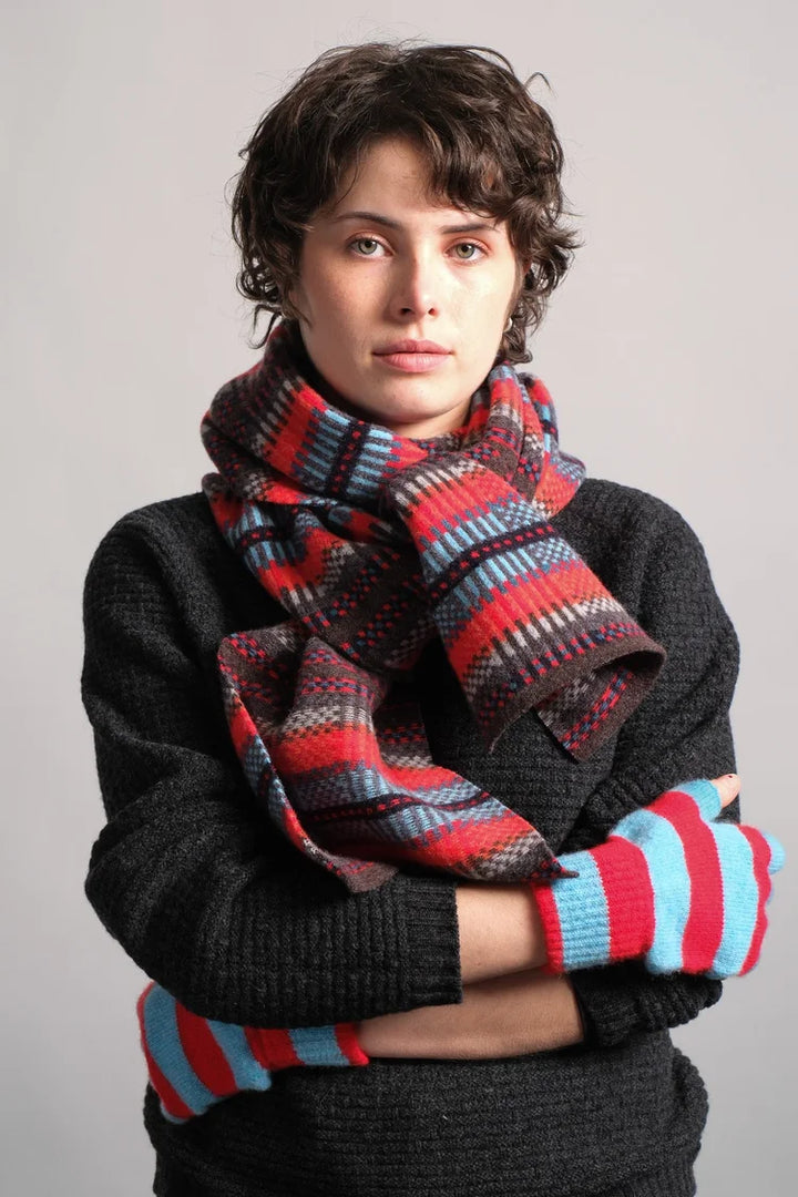 Modern Tartan Scarf - Winter Beach