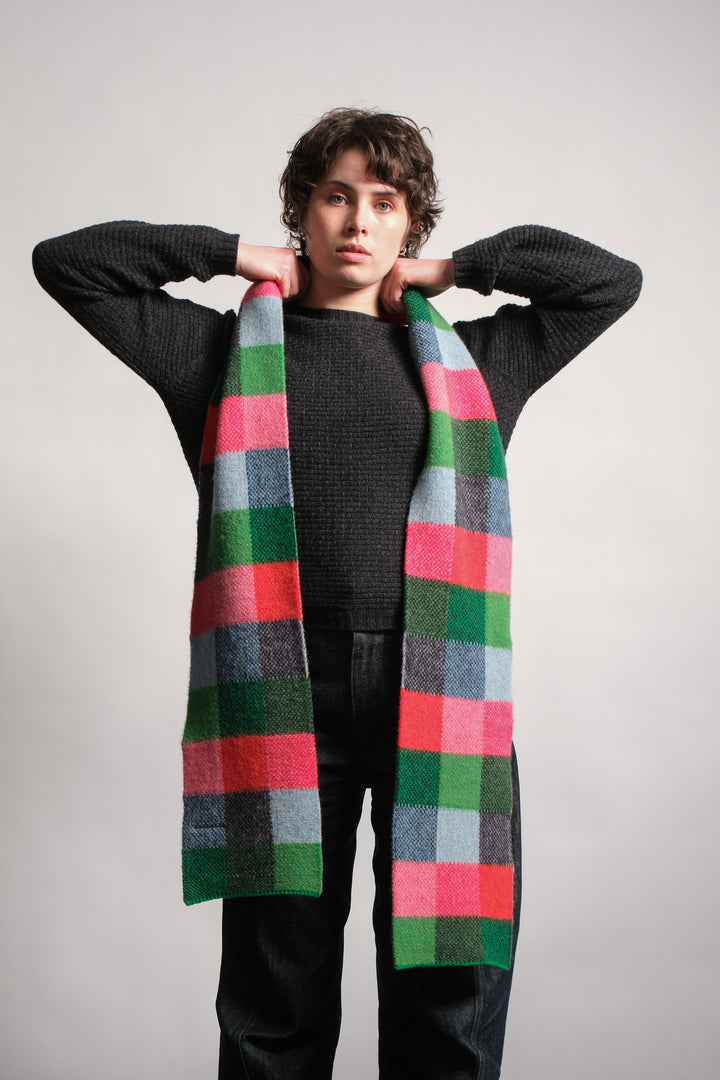 Brushed Tweed Scarf - Winter Beach
