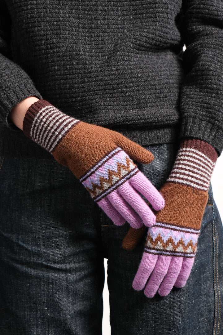 Wave Gloves - Lilac/Choc