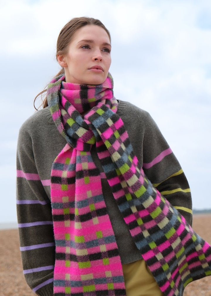 Long Brushed Scarf - Cochineal