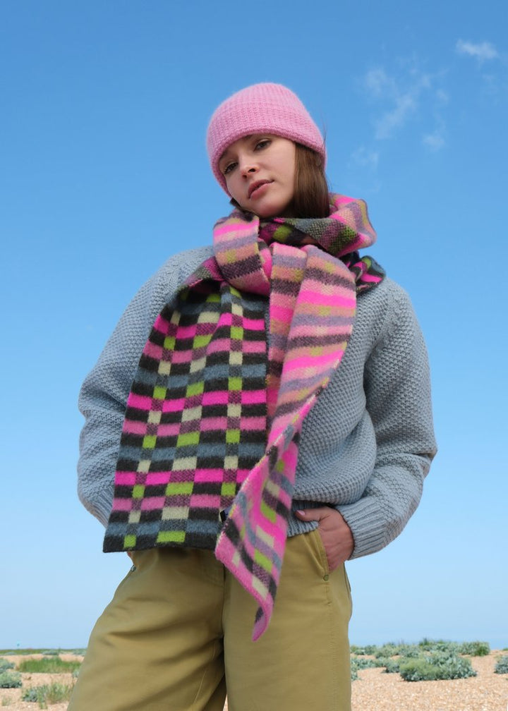 Long Brushed Scarf - Cochineal