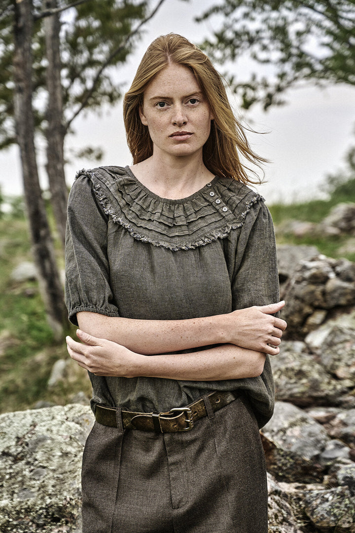 Ruffle Blouse - Green