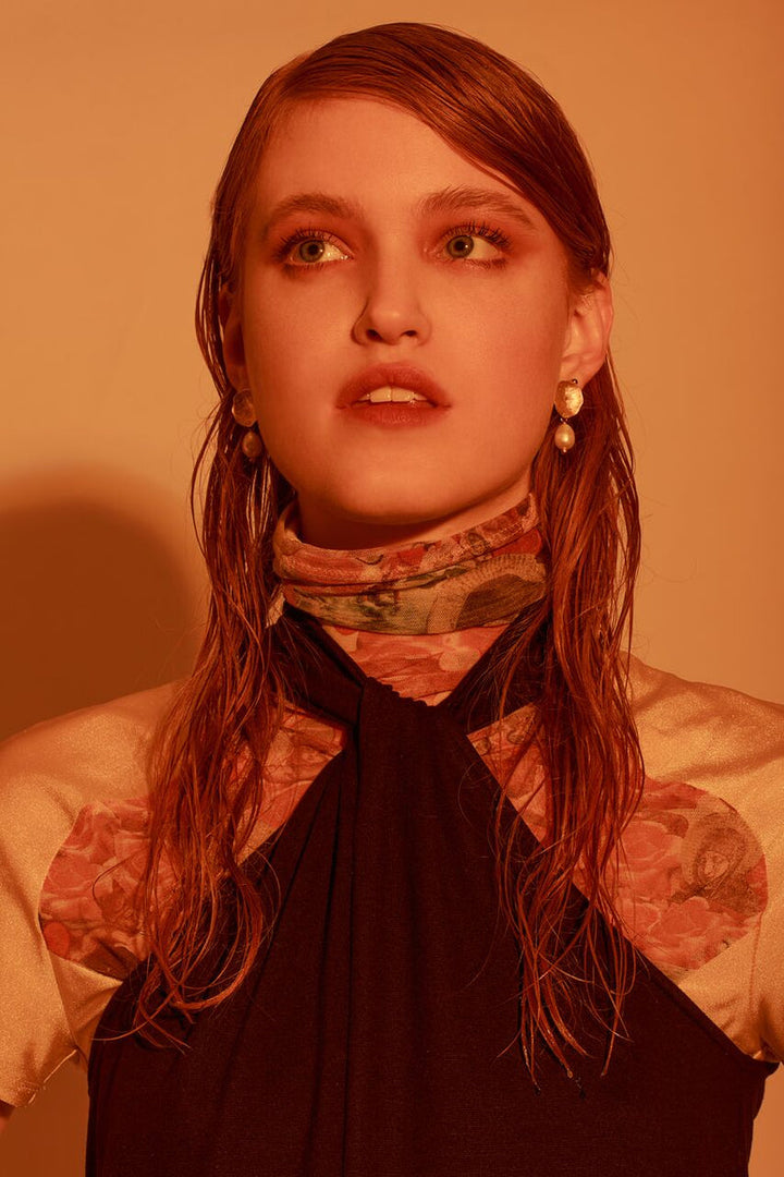 Flower Coral Earrings Freshwater Pearl