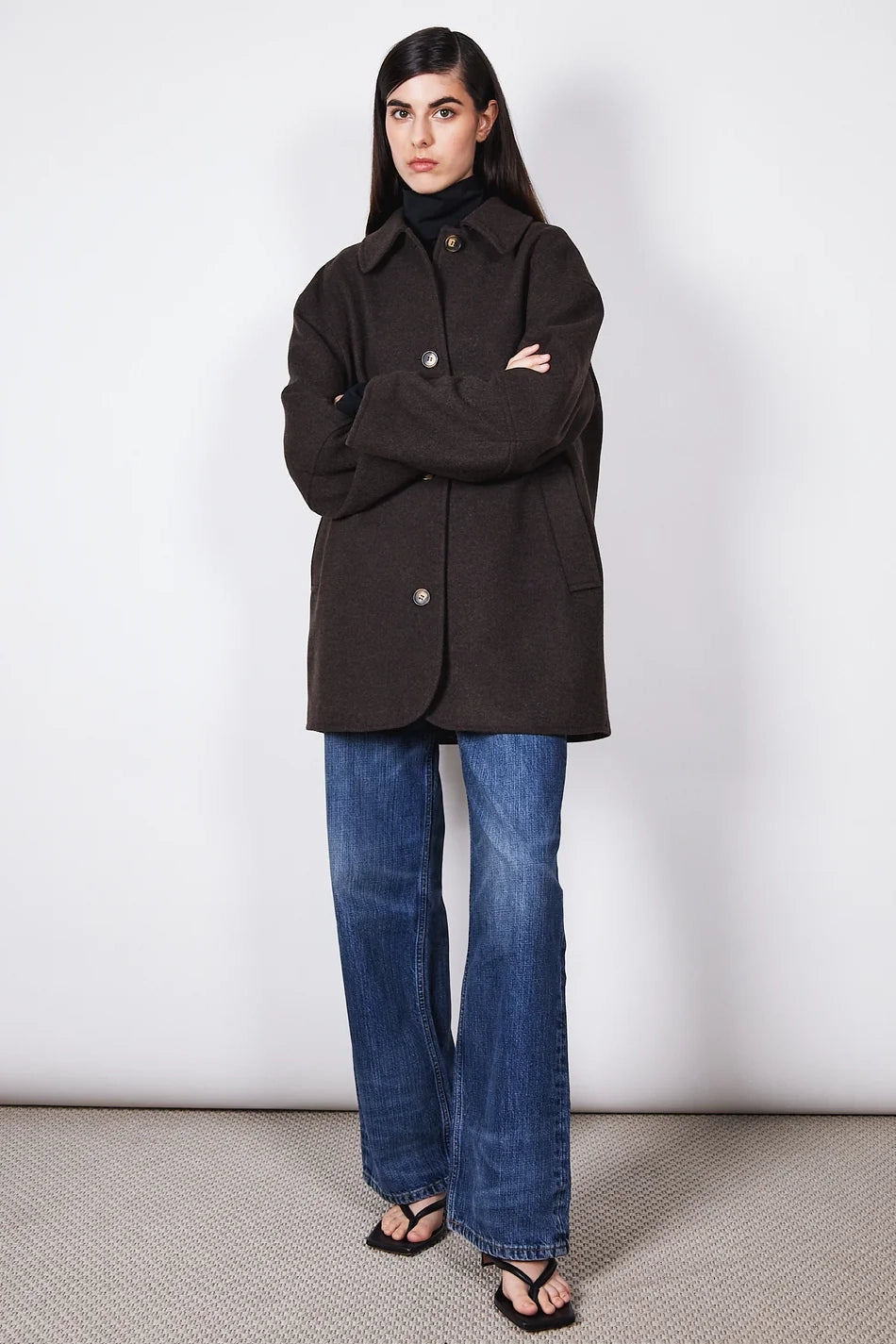 Edie Wool Coat - Brown