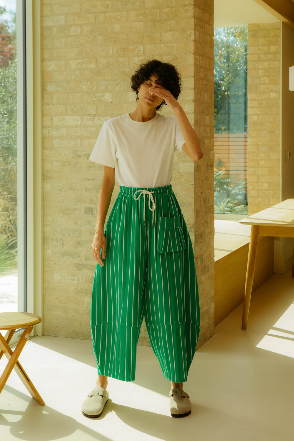 Elio Trouser - Grass Stripe - Frontiers Woman