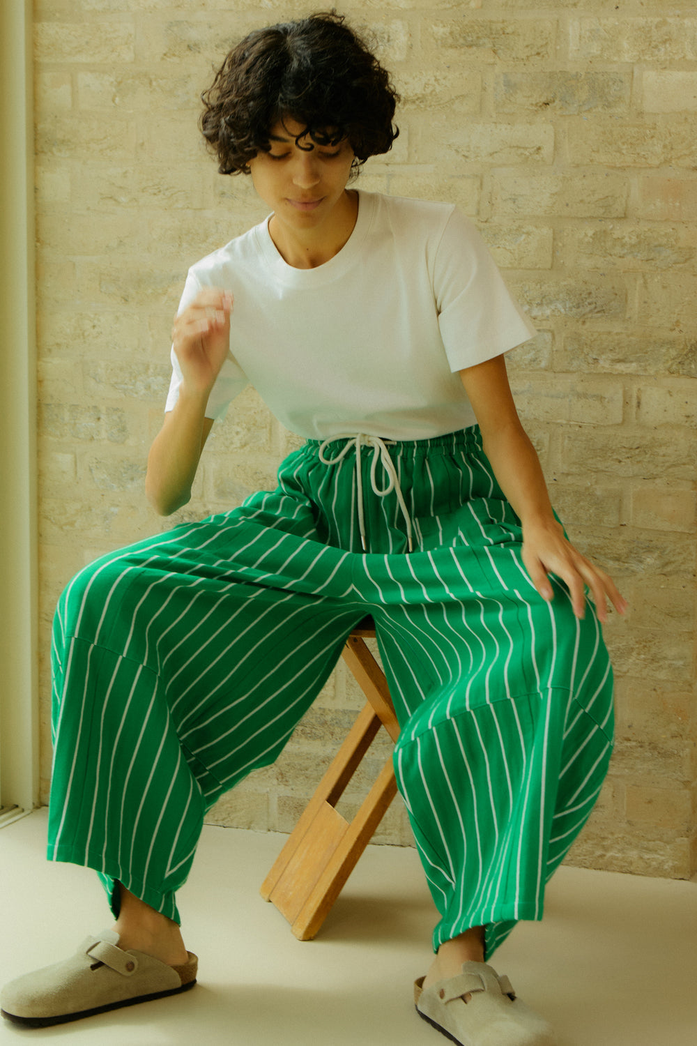 Elio Trouser - Grass Stripe - Frontiers Woman