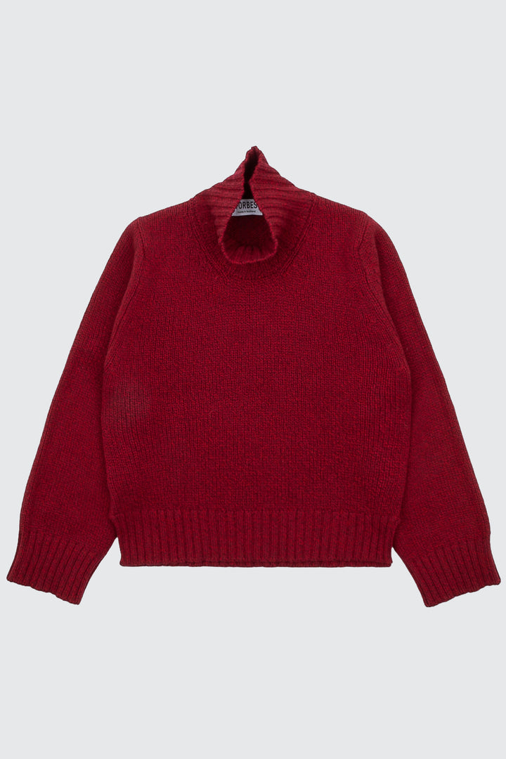 Funnel Neck Jumper - Red Melange