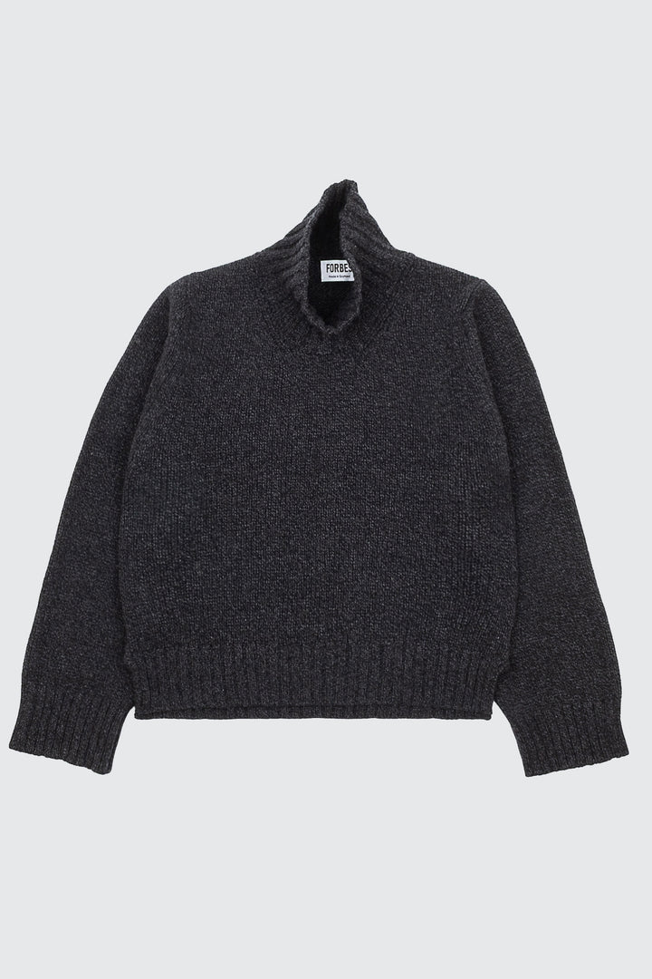 Funnel Neck Jumper - Raven Melange