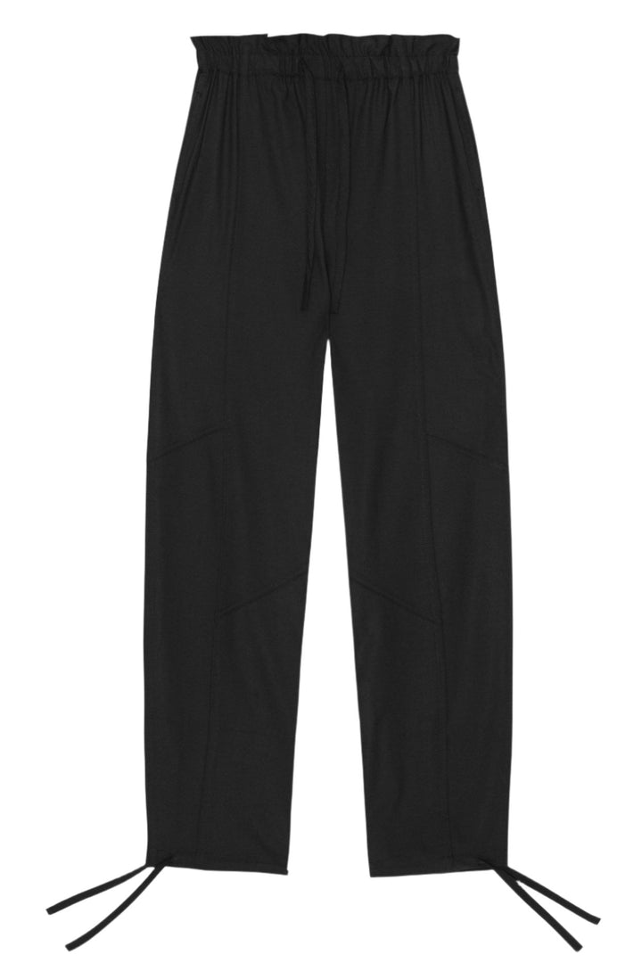 Drapey Melange Elasticated Waist Pants - Black