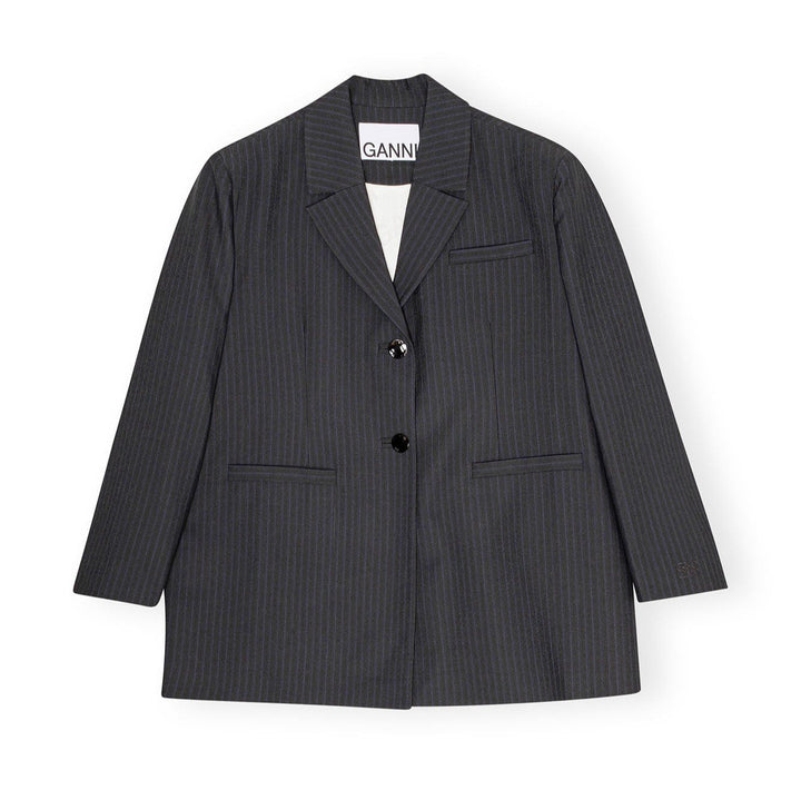 Phantom Charcoal Stripe Suiting Blazer