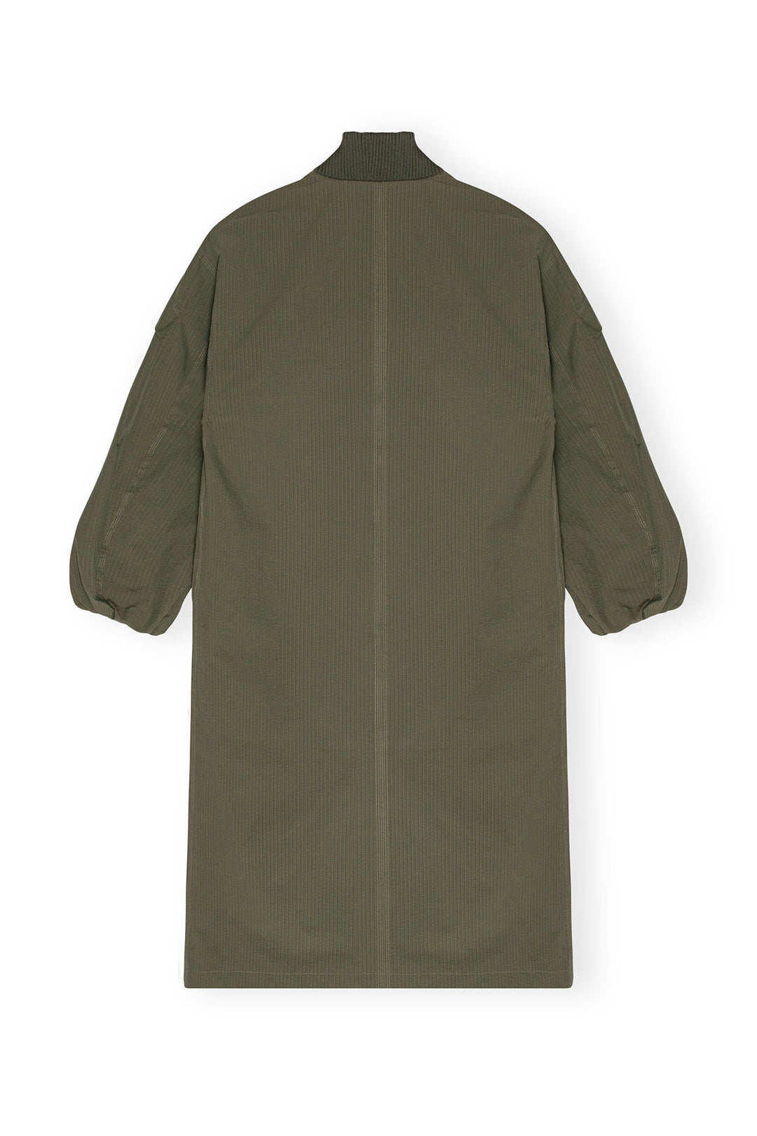 Green Tech Seersucker Oversized Shell Coat