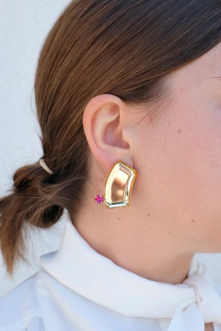 Comma Gem Earring - Citron