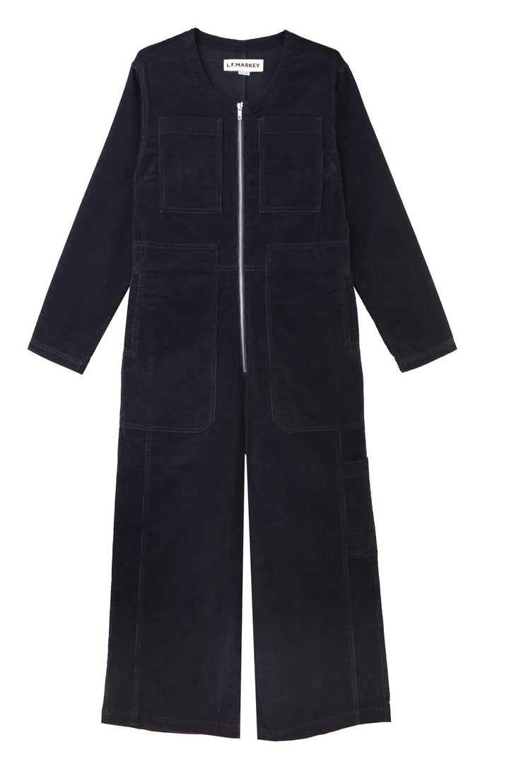 Felix Longsleeve Boilersuit - Navy Corduroy