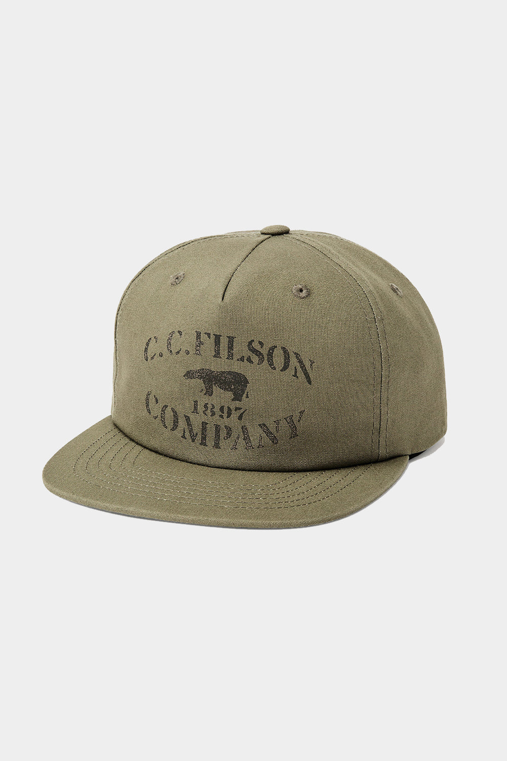 Stencil Graphic Trucker Cap - Olive