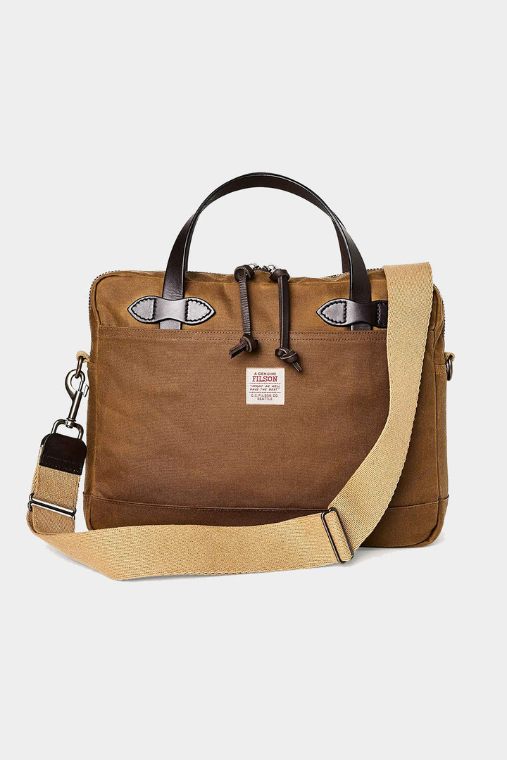 Tin Cloth Compact Briefcase - Dark Tan