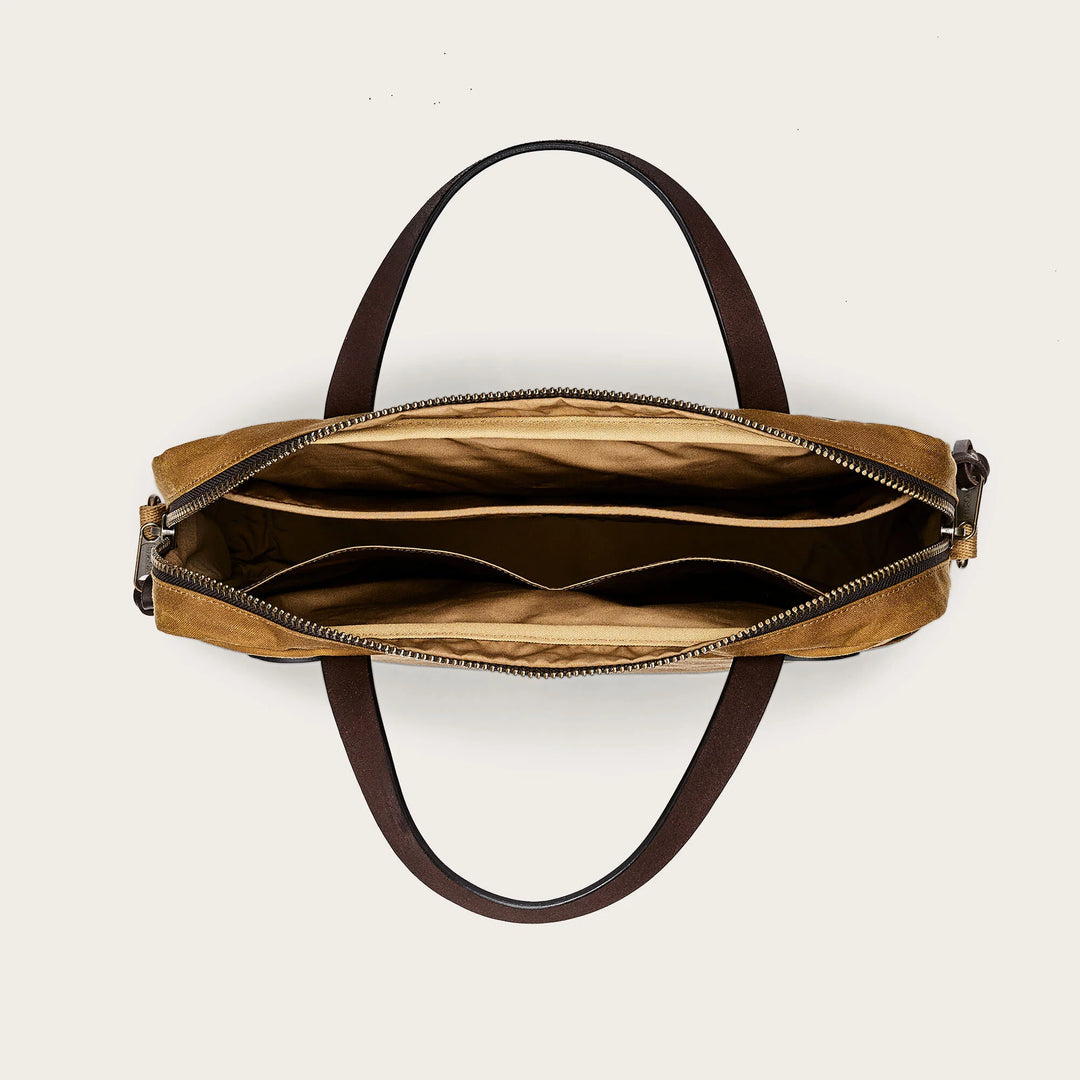 Tin Cloth Compact Briefcase - Dark Tan