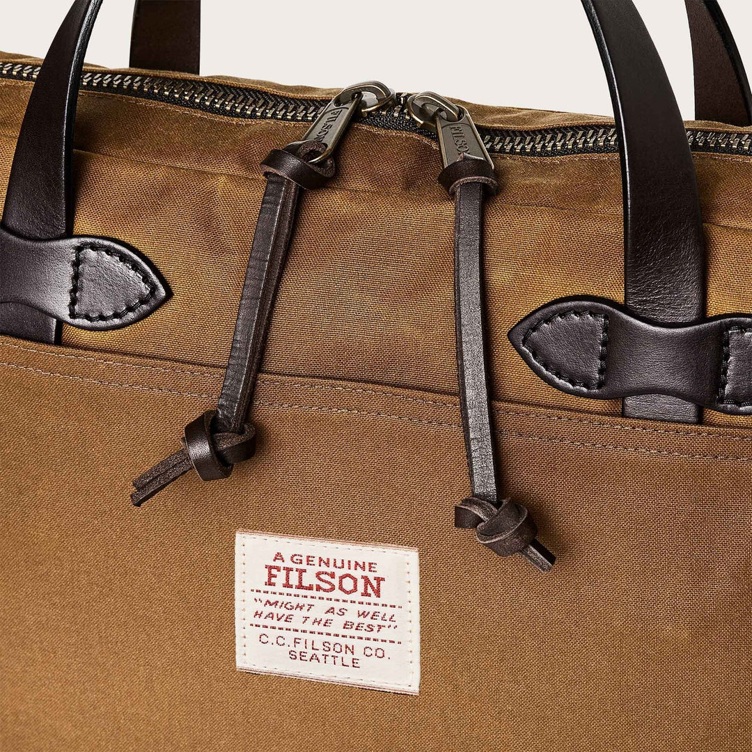 Tin Cloth Compact Briefcase - Dark Tan