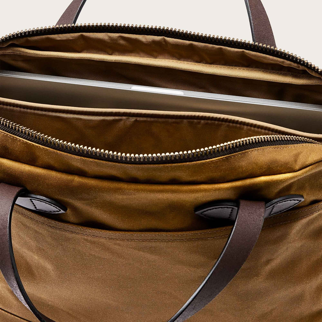 Tin Cloth Compact Briefcase - Dark Tan
