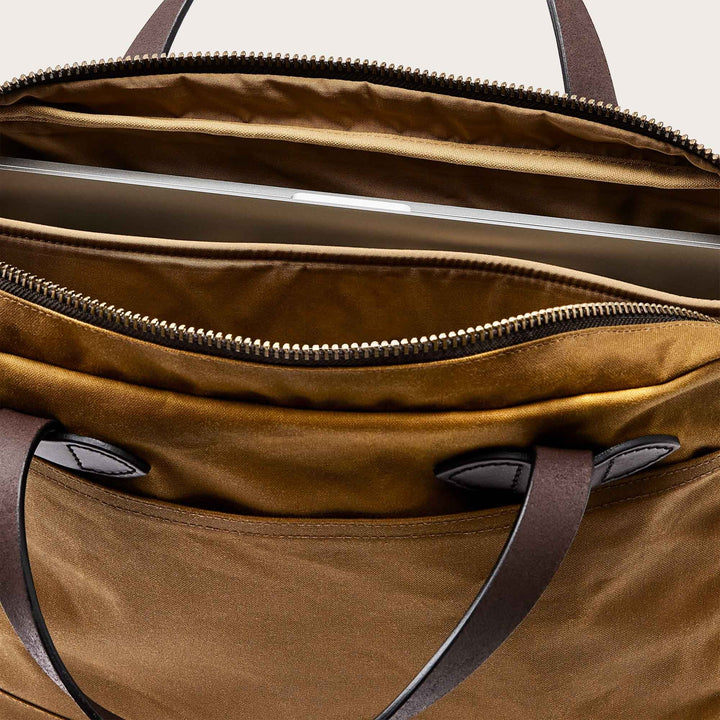 Tin Cloth Compact Briefcase - Dark Tan