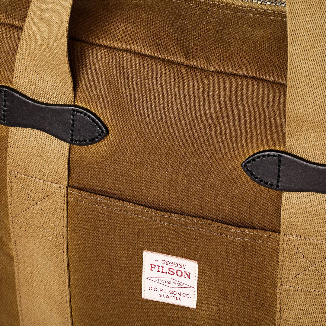 Tin Cloth Zipper Tote Bag - Dark Tan