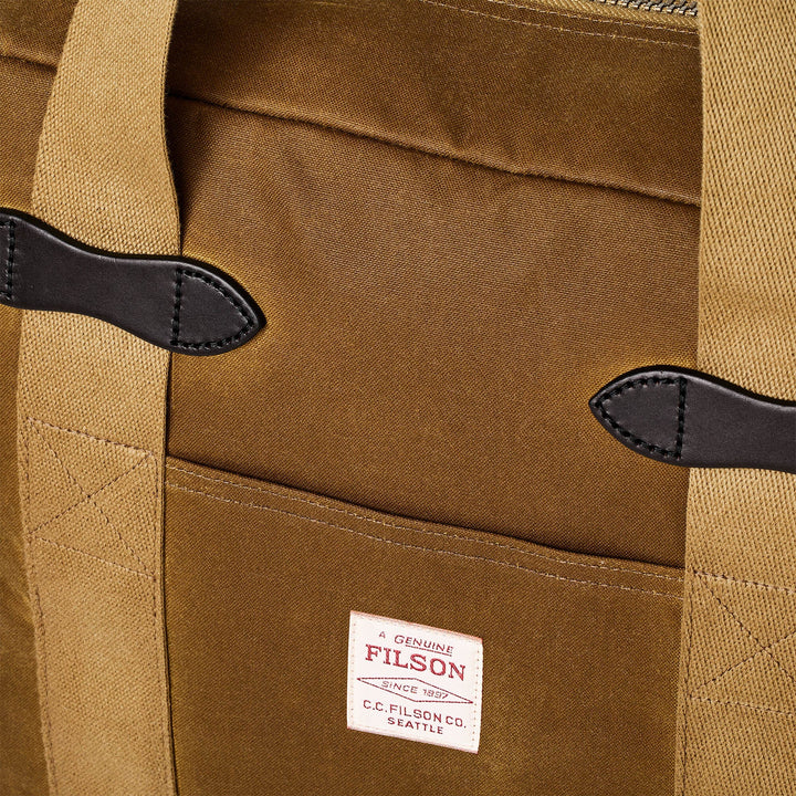 Tin Cloth Zipper Tote Bag - Dark Tan
