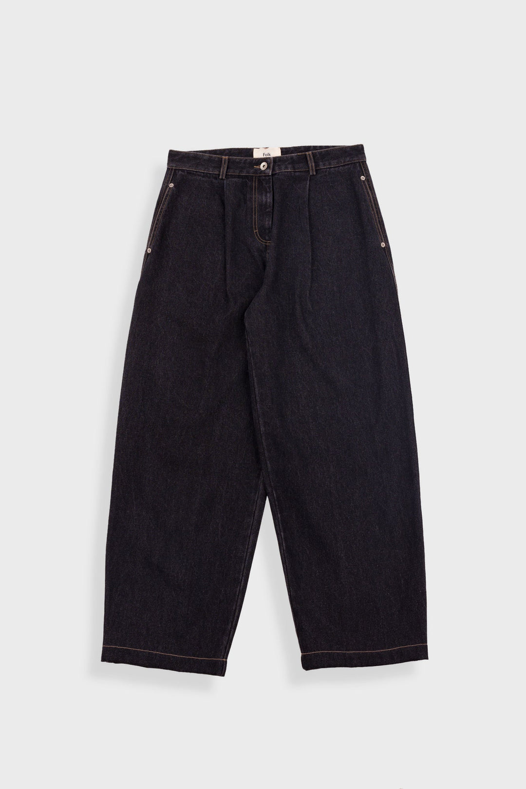 Baggy Trousers - Washed Black Denim