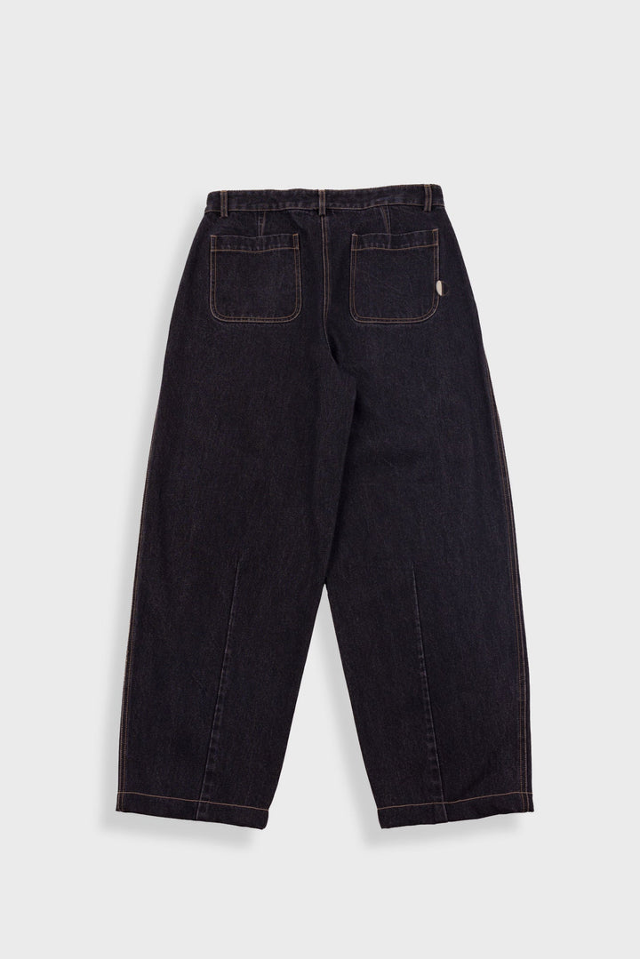Baggy Trousers - Washed Black Denim