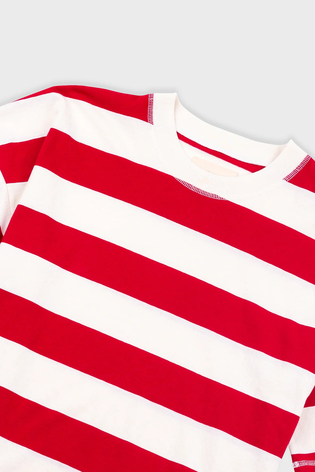 Boyfriend T-Shirt - Carnation/Ecru Stripe