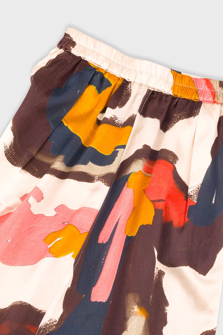 Full Seam Skirt - Impasto Print Satin