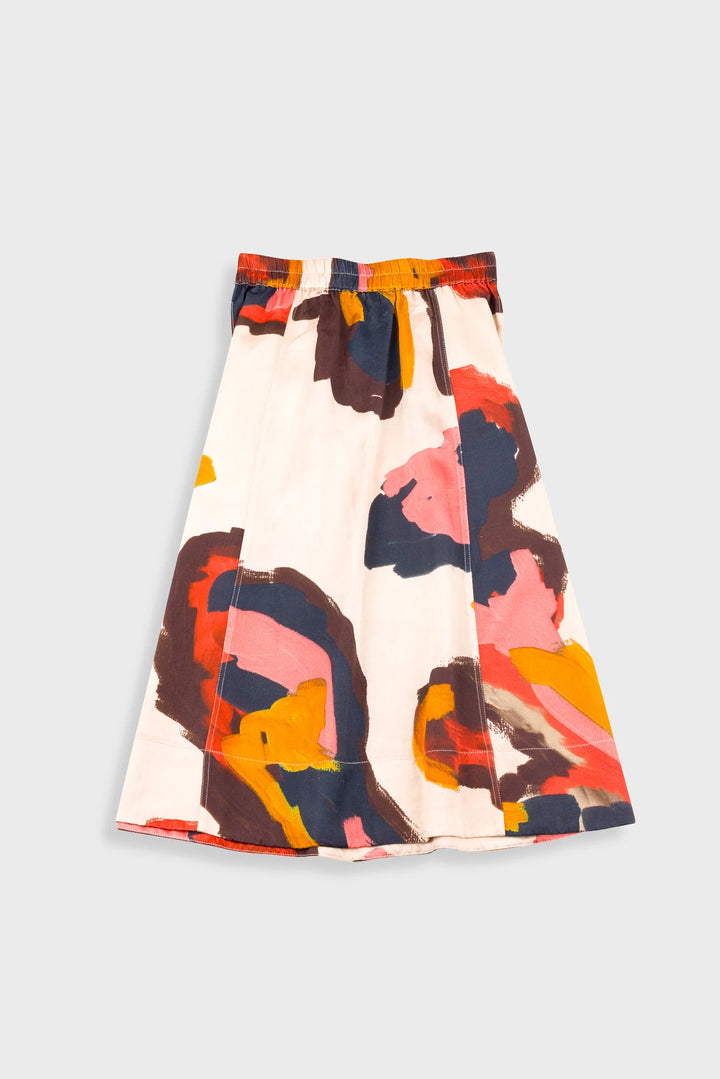 Full Seam Skirt - Impasto Print Satin