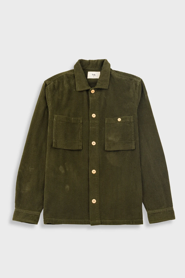 Patch Overshirt - Olive Chunky Cord