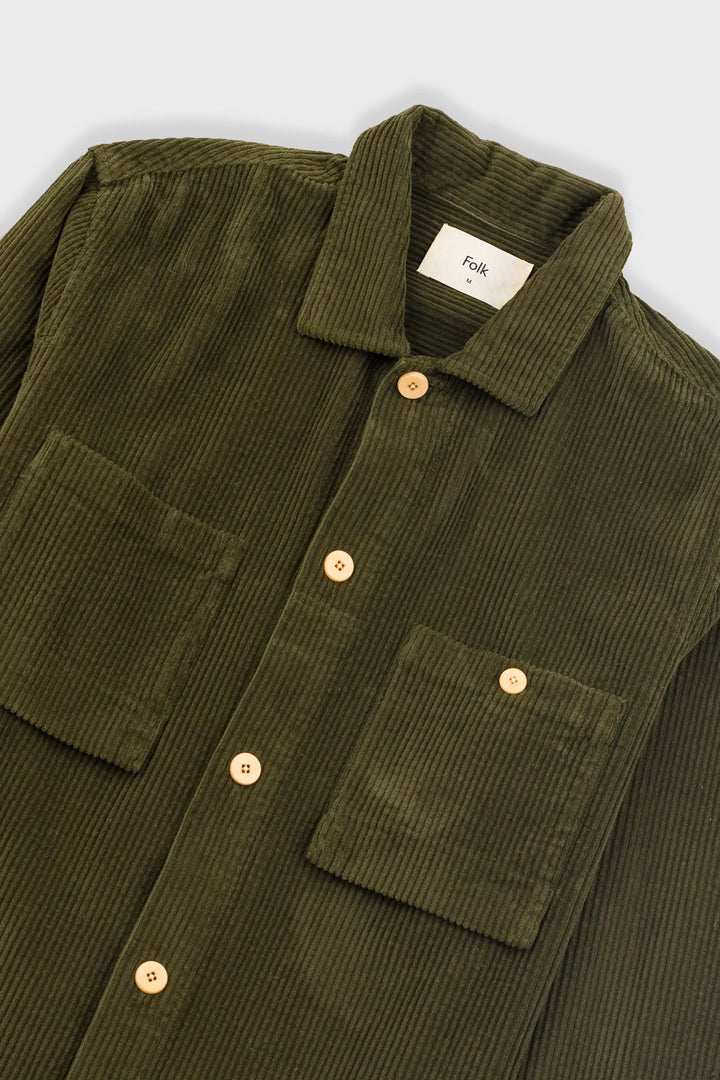 Patch Overshirt - Olive Chunky Cord
