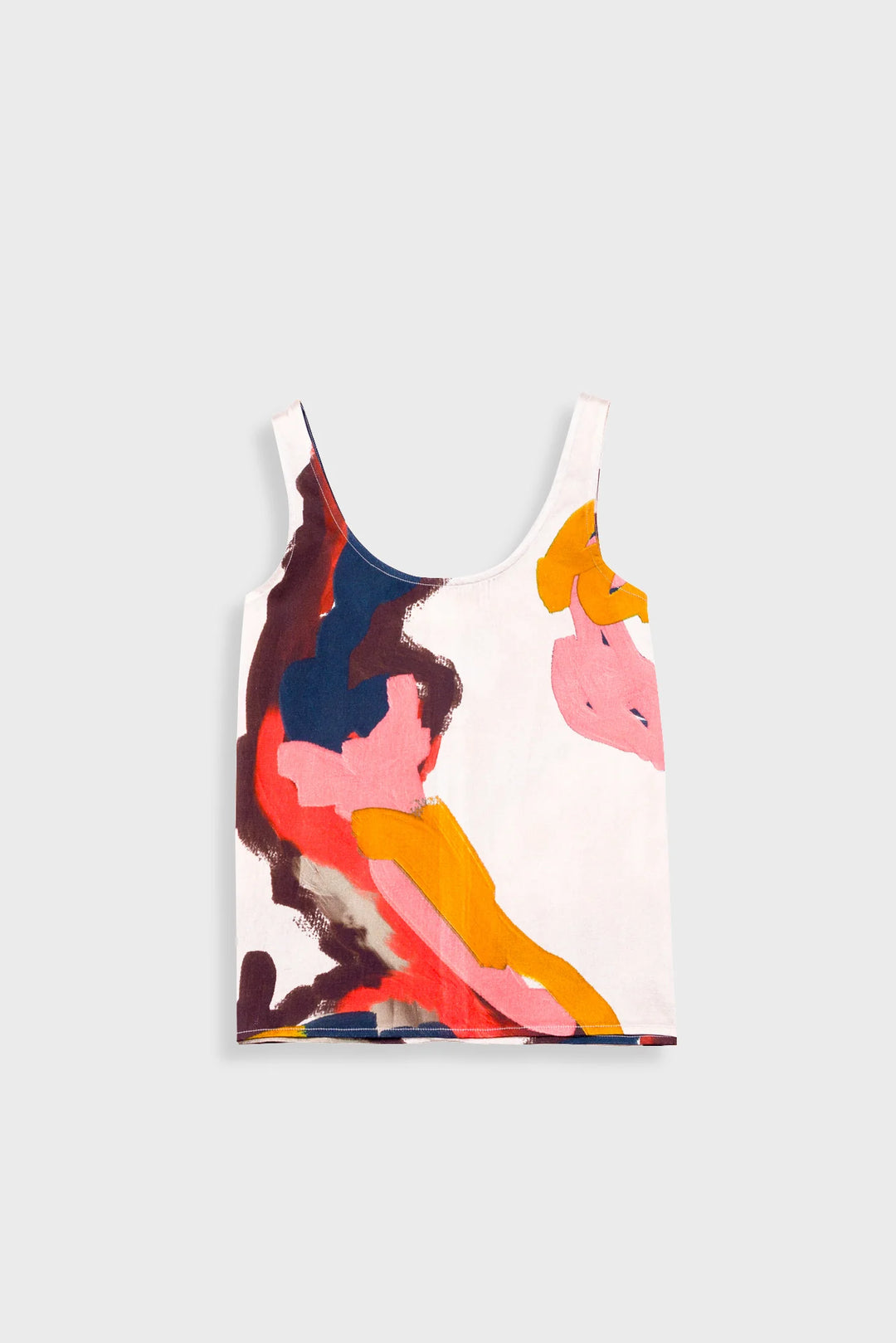 Scoop Back Vest - Impasto Print Satin