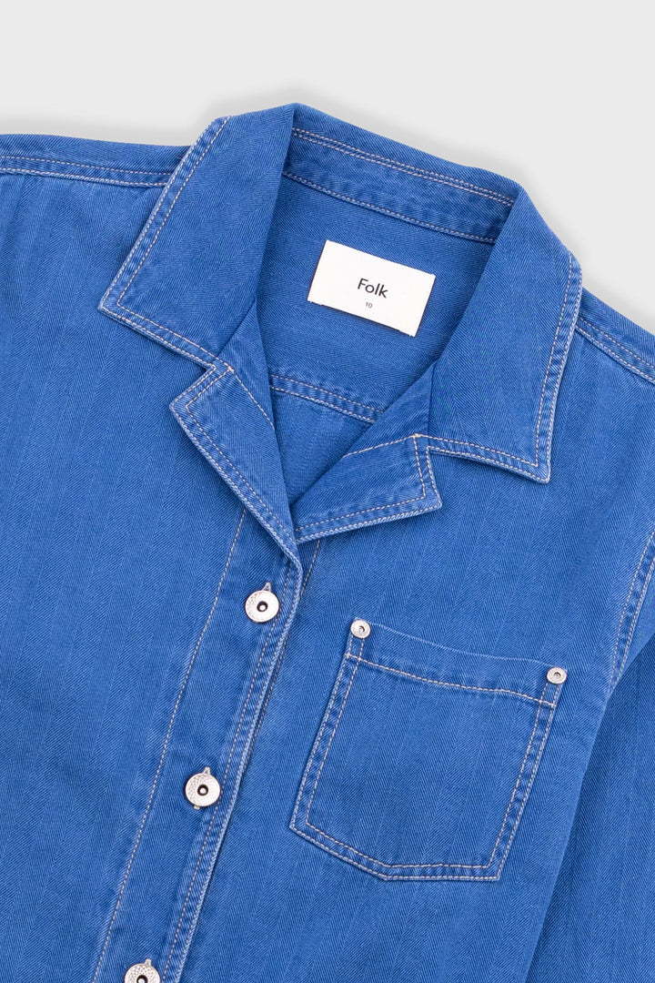 Worker Overshirt - Denim Herringbone