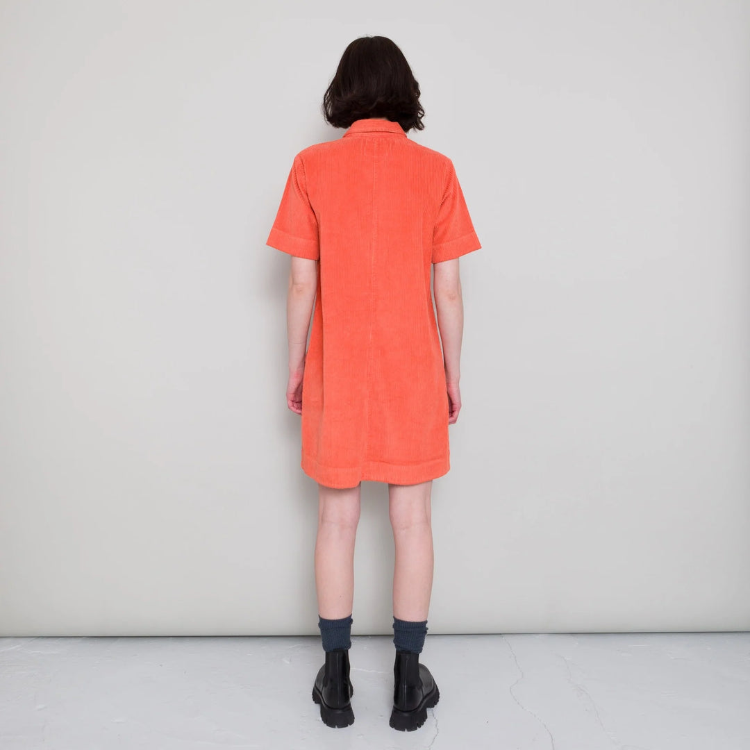 A Line Zip Dress - Vermillion Cord