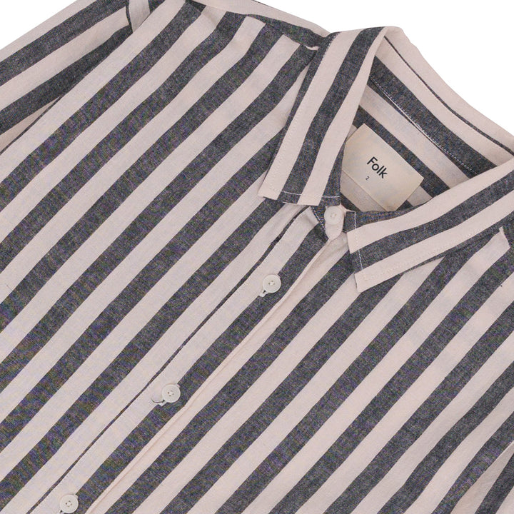 Boyfriend Shirt - Coal Ecru Stripe