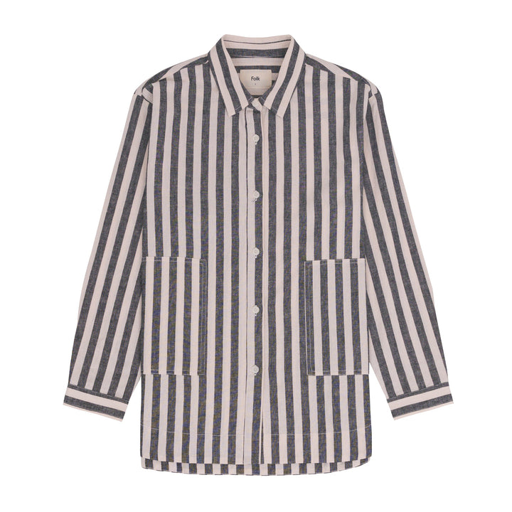 Boyfriend Shirt - Coal Ecru Stripe