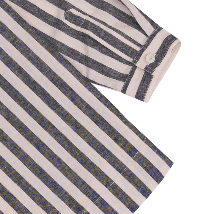 Boyfriend Shirt - Coal Ecru Stripe