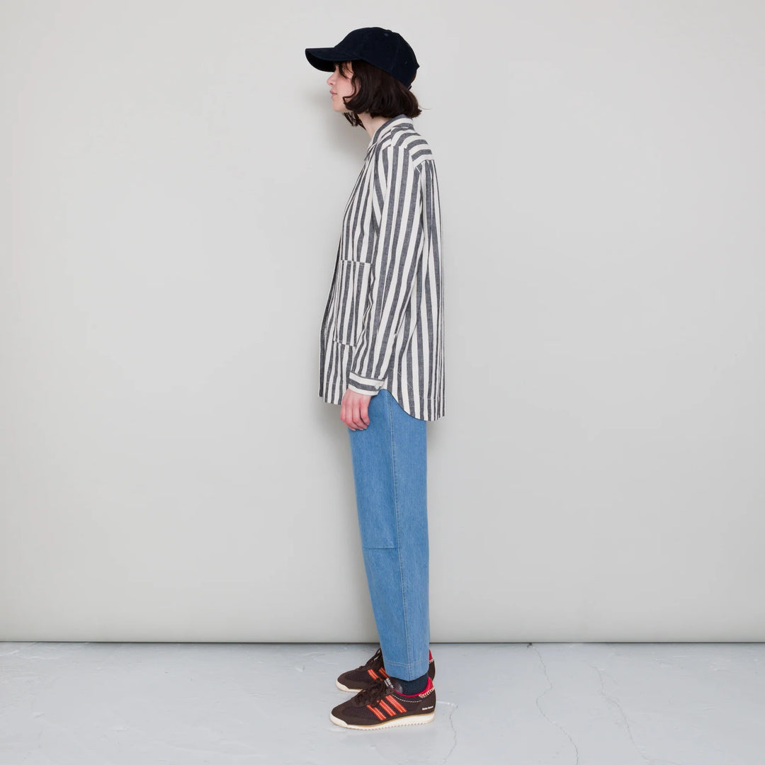 Boyfriend Shirt - Coal Ecru Stripe