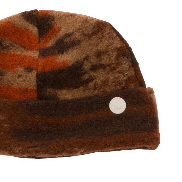 Fleece Beanie Hat - Rust Multi Jacquard - Frontiers Woman