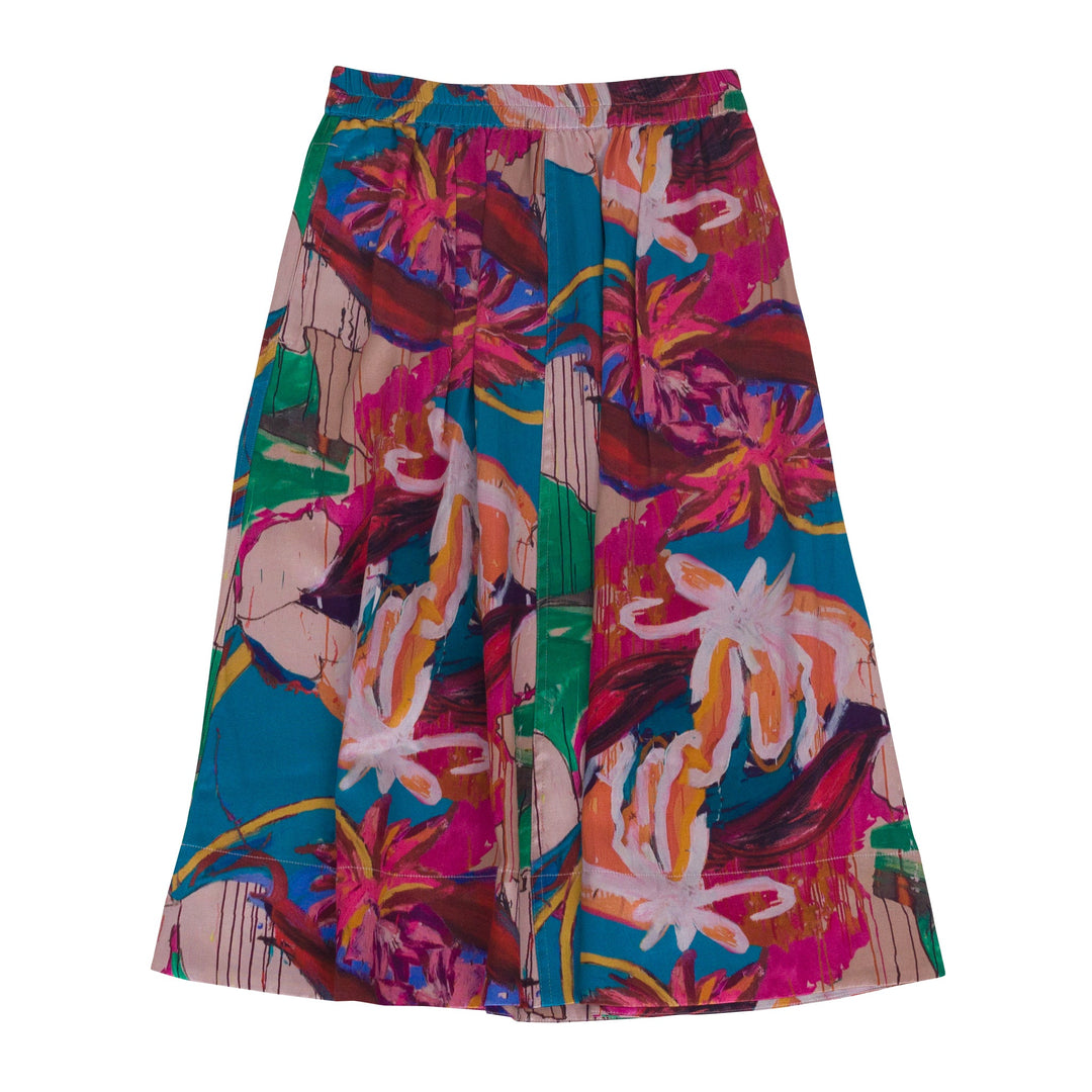 Full Seam Skirt - Abstract Floral Satin