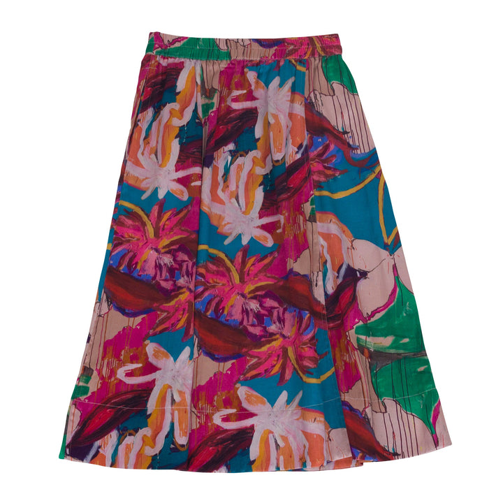 Full Seam Skirt - Abstract Floral Satin