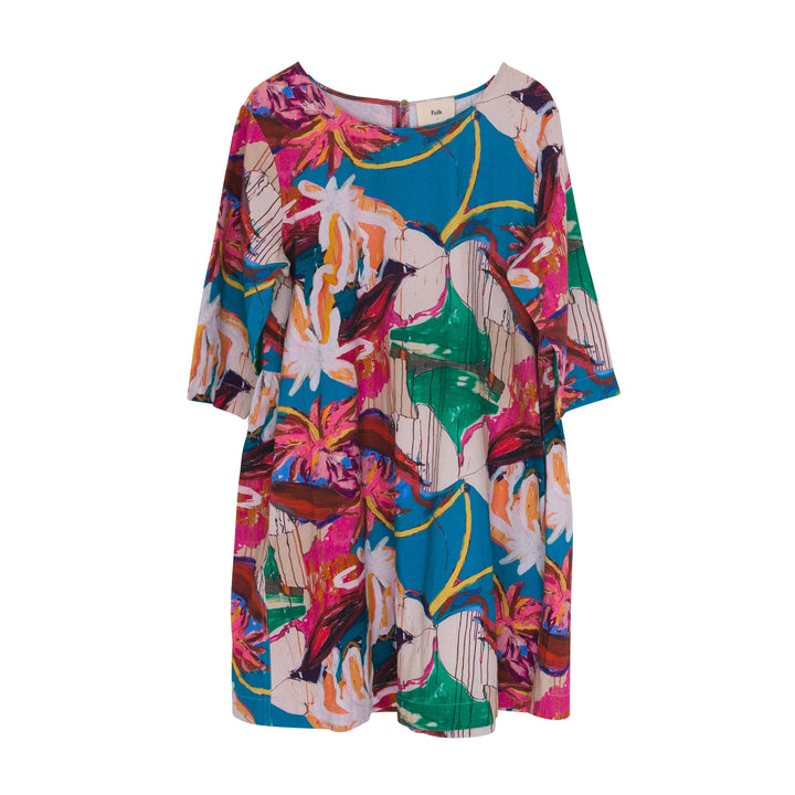 Joana Day Dress - Canvas Abstract Flower