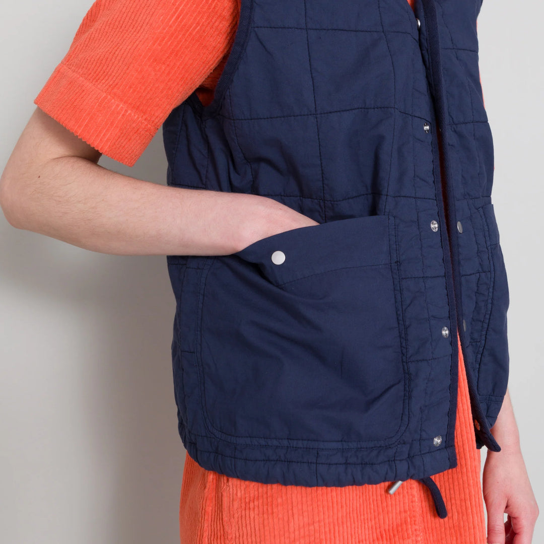 Quilted Boxy Gilet - Soft Navy