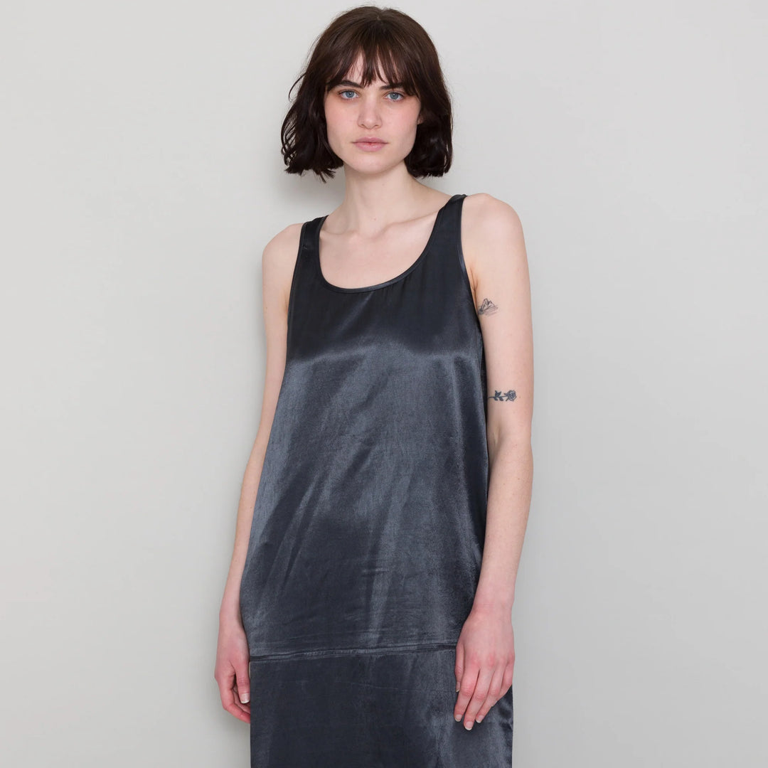 Slip Dress - Coal Satin