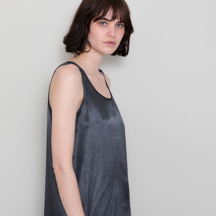 Slip Dress - Coal Satin