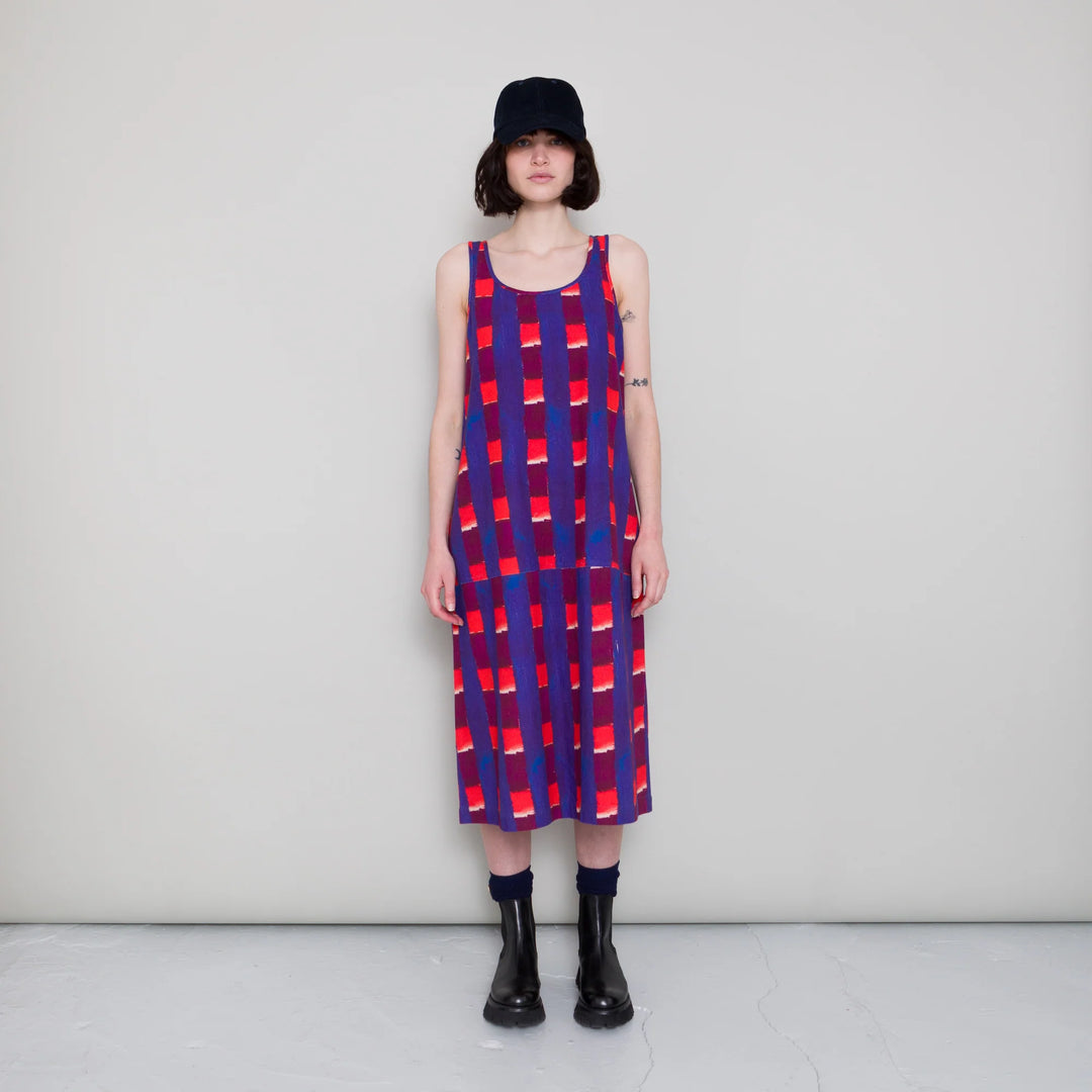 Slip Dress - Painted Gingham Canvas